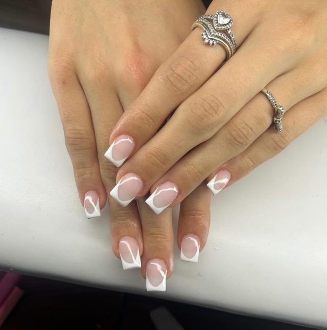 Acrylic with French tip by Kayleigh 🩵✨#acrylicnail #frenchtipnails💅❤️ #billericaynails #essexnails