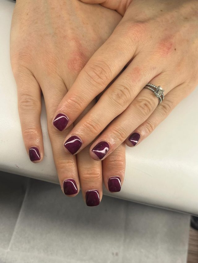 Builder gel full set by Kayleigh❤️#winterready #billericaynails #billericaybeautysalon #burgandy #buildergelnails