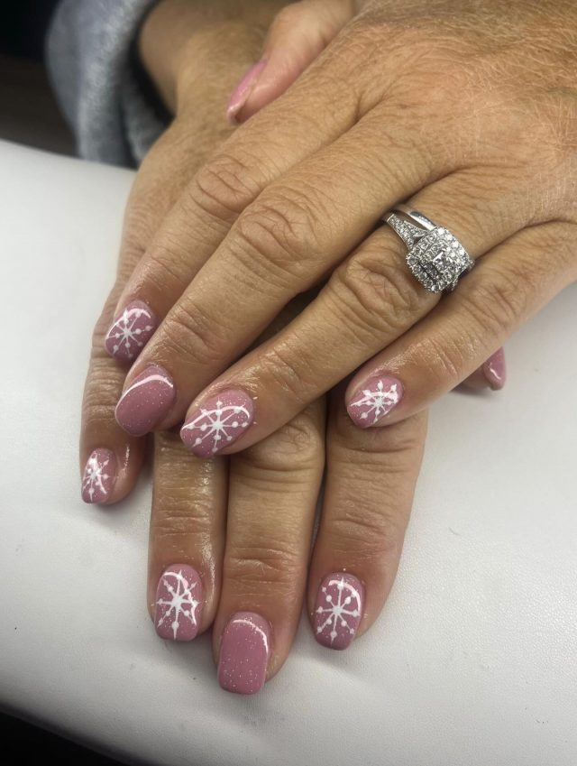 Builder gel by Kayleigh🩷❄️#buildergelnails #billericaynails #billericaybeauty #christmasnails🎄💅❄️☃️