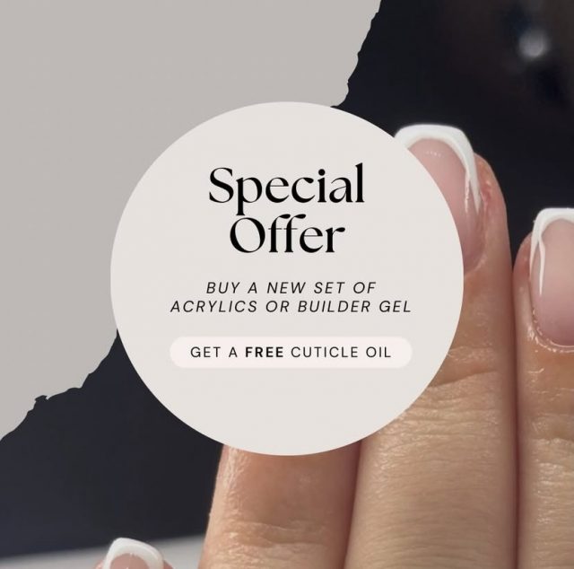 Need your nails done for valentines? Book with us and get a free cuticle oil with a new set of builder gel/acrylic #glitterbelsacrylic #glitterbelsbuildergel #halogelpolish #billericaynails #cuticleoil